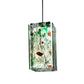Meyda Lighting Metro 7" Black Parade Mini Pendant Light With Green & Red Confetti Quadrato Shade Glass
