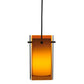 Meyda Lighting Metro 7" Black Quadrato Mini Pendant Light With Amber Shade Glass