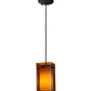 Meyda Lighting Metro 7" Black Quadrato Mini Pendant Light With Amber Shade Glass