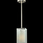 Meyda Lighting Metro 7" Silver Mini Pendant Light With Clear Reeded Quadrato Shade Glass