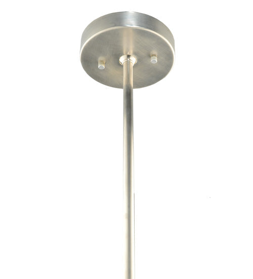 Meyda Lighting Metro 7" Silver Mini Pendant Light With Clear Reeded Quadrato Shade Glass