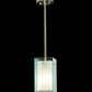 Meyda Lighting Metro 7" Silver Mini Pendant Light With Clear Window Pane Quadrato Shade Glass