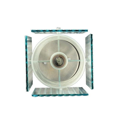 Meyda Lighting Metro 7" Silver Mini Pendant Light With Clear Window Pane Quadrato Shade Glass