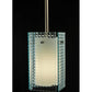 Meyda Lighting Metro 7" Silver Mini Pendant Light With Clear Window Pane Quadrato Shade Glass