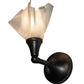 Meyda Lighting Metro 9" Craftsman Brown Blanco Swirl Wall Sconce With White Shade Glass