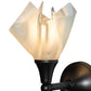 Meyda Lighting Metro 9" Craftsman Brown Blanco Swirl Wall Sconce With White Shade Glass