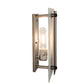 Meyda Lighting Metro 9" Nickel Aurora Borealis Wall Sconce With White & Iridescent Shade Glass