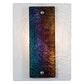 Meyda Lighting Metro 9" Nickel Aurora Borealis Wall Sconce With White Opal & Black Iridescent Shade Glass