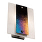 Meyda Lighting Metro 9" Nickel Aurora Borealis Wall Sconce With White Opal & Black Iridescent Shade Glass