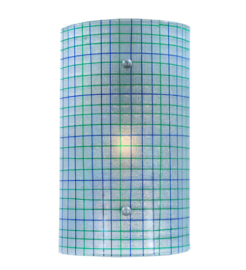 Meyda Lighting Metro 9" Strisce Wall Sconce With Blue Iridescent Shade Glass