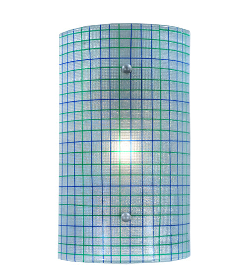 Meyda Lighting Metro 9" Strisce Wall Sconce With Blue Iridescent Shade Glass