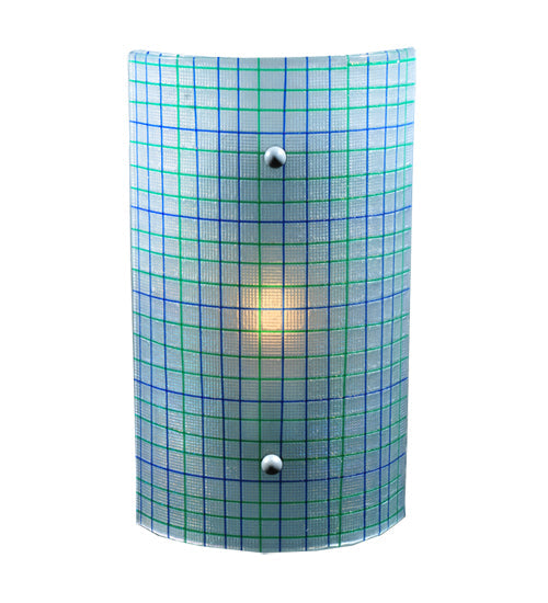 Meyda Lighting Metro 9" Strisce Wall Sconce With Blue Iridescent Shade Glass