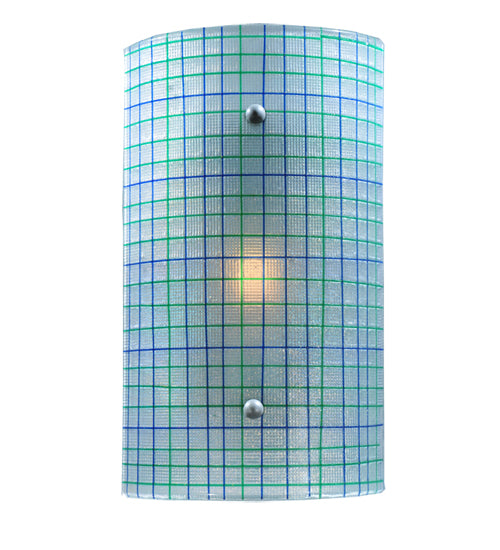 Meyda Lighting Metro 9" Strisce Wall Sconce With Blue Iridescent Shade Glass