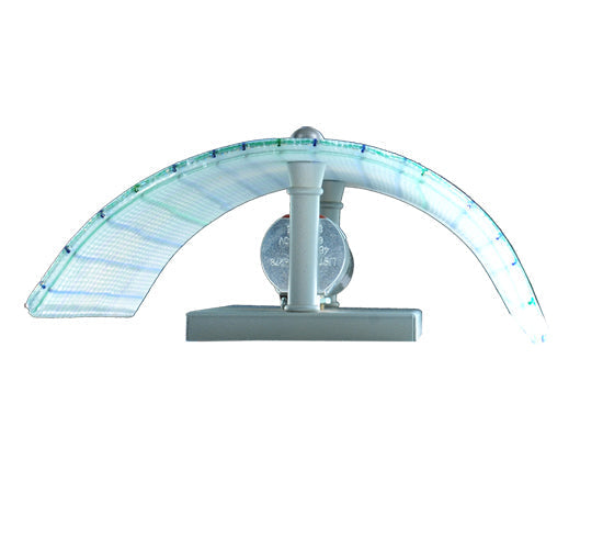 Meyda Lighting Metro 9" Strisce Wall Sconce With Blue Iridescent Shade Glass
