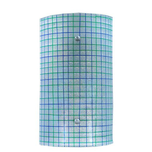 Meyda Lighting Metro 9" Strisce Wall Sconce With Blue Iridescent Shade Glass