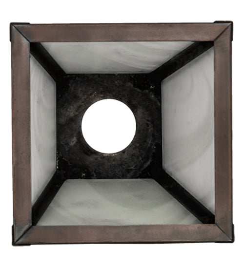 Meyda Lighting Metro 9" Weathered Antique Brass Frame With White Frosted Shade Glass