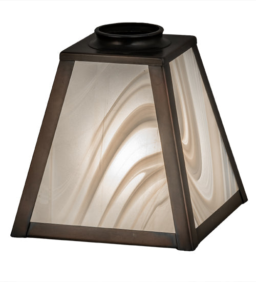 Meyda Lighting Metro 9" Weathered Antique Brass Frame With White Frosted Shade Glass