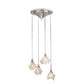Meyda Lighting Metro Blush Swirl 24" 4-Light Brushed Nickel Handkerchief Cascading Pendant Light With Peach Shade Glass