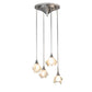 Meyda Lighting Metro Blush Swirl 24" 4-Light Brushed Nickel Handkerchief Cascading Pendant Light With Peach Shade Glass