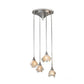Meyda Lighting Metro Blush Swirl 24" 4-Light Brushed Nickel Handkerchief Cascading Pendant Light With Peach Shade Glass