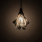 Meyda Lighting Metro Fusion 10" Black Noir Swirl Mini Pendant Light With Black & White Swirl Shade Glass