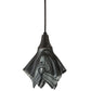 Meyda Lighting Metro Fusion 10" Black Noir Swirl Mini Pendant Light With Black & White Swirl Shade Glass