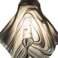 Meyda Lighting Metro Fusion 10" Black Noir Swirl Mini Pendant Light With Black & White Swirl Shade Glass