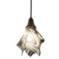 Meyda Lighting Metro Fusion 10" Black Noir Swirl Mini Pendant Light With Black & White Swirl Shade Glass