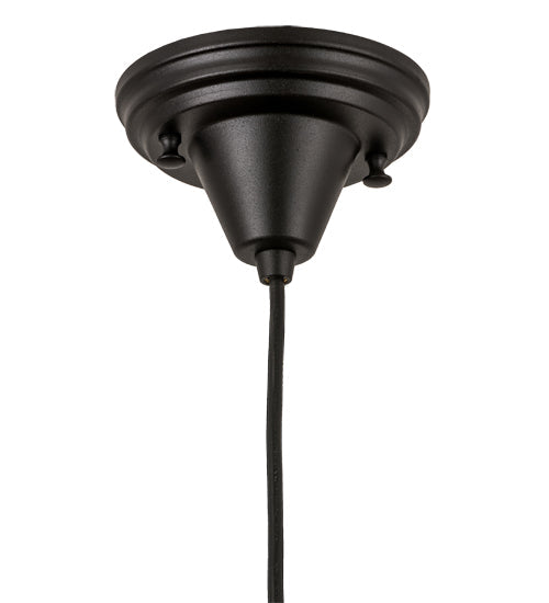 Meyda Lighting Metro Fusion 10" Black Noir Swirl Mini Pendant Light With Black & White Swirl Shade Glass