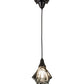 Meyda Lighting Metro Fusion 10" Black Noir Swirl Mini Pendant Light With Black & White Swirl Shade Glass