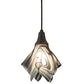 Meyda Lighting Metro Fusion 10" Black Noir Swirl Mini Pendant Light With Black & White Swirl Shade Glass