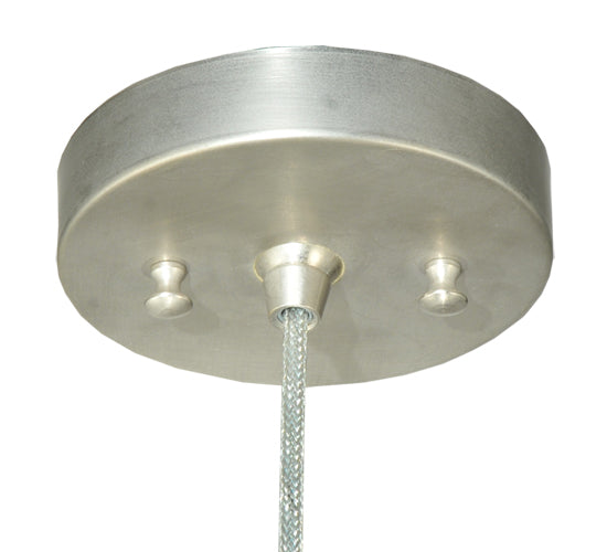 Meyda Lighting Metro Fusion 10" Brushed Nickel Pebbles Mini Pendant Light With Multi-Colored Handkerchief Shade Glass