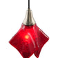 Meyda Lighting Metro Fusion 10" Brushed Nickel Super Nova Mini Pendant Light With Red Bas Relief Shade Glass