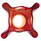 Meyda Lighting Metro Fusion 10" Brushed Nickel Super Nova Mini Pendant Light With Red Bas Relief Shade Glass