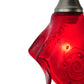 Meyda Lighting Metro Fusion 10" Brushed Nickel Super Nova Mini Pendant Light With Red Bas Relief Shade Glass