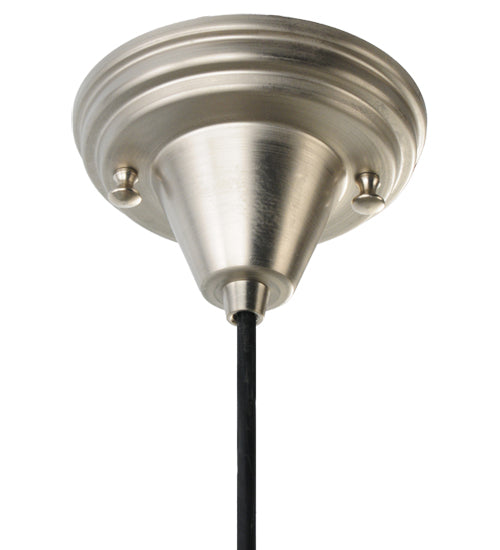Meyda Lighting Metro Fusion 10" Brushed Nickel Super Nova Mini Pendant Light With Red Bas Relief Shade Glass