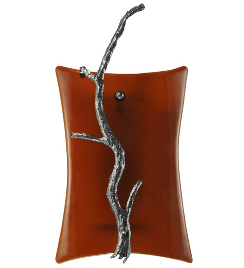 Meyda Lighting Metro Fusion 10" Lightning Vein Zweig Wall Sconce With Amber Shade Glass