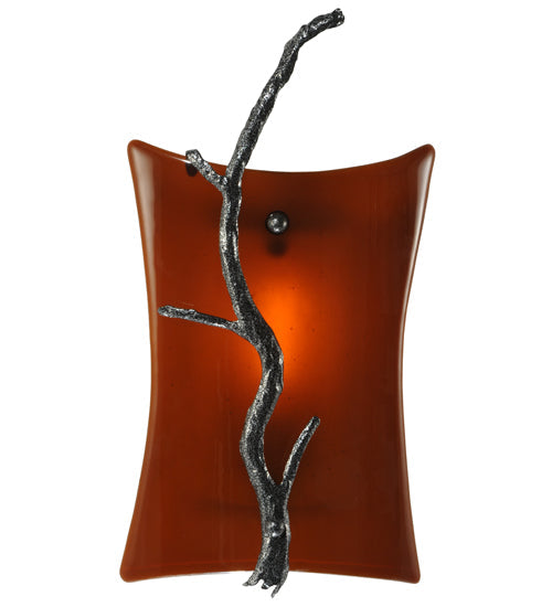 Meyda Lighting Metro Fusion 10" Lightning Vein Zweig Wall Sconce With Amber Shade Glass