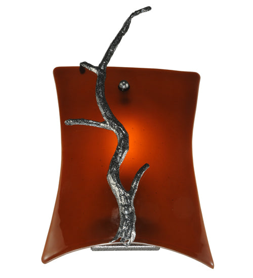 Meyda Lighting Metro Fusion 10" Lightning Vein Zweig Wall Sconce With Amber Shade Glass