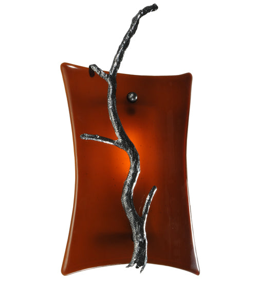 Meyda Lighting Metro Fusion 10" Lightning Vein Zweig Wall Sconce With Amber Shade Glass