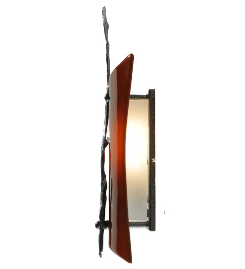 Meyda Lighting Metro Fusion 10" Lightning Vein Zweig Wall Sconce With Amber Shade Glass