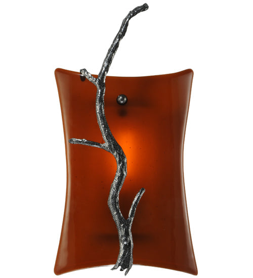 Meyda Lighting Metro Fusion 10" Lightning Vein Zweig Wall Sconce With Amber Shade Glass