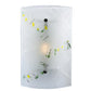 Meyda Lighting Metro Fusion 10" Metal Bel Volo Wall Sconce With White Dragonfly and Green Confetti Shade Glass