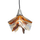 Meyda Lighting Metro Fusion 10" Nickel Brass Marina Mini Pendant Light With Multi-Colored Shade Glass