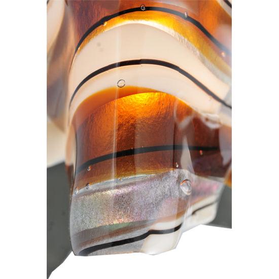 Meyda Lighting Metro Fusion 10" Nickel Brass Marina Mini Pendant Light With Multi-Colored Shade Glass