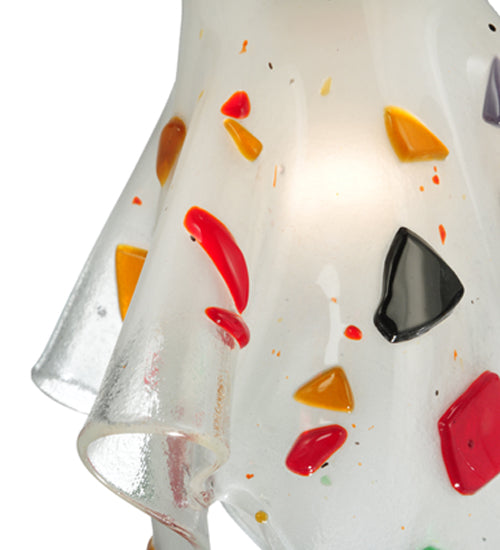 Meyda Lighting Metro Fusion 10" Silver Handkerchief Bam Bam Mini Pendant Light With Multi-Colored Shade Glass