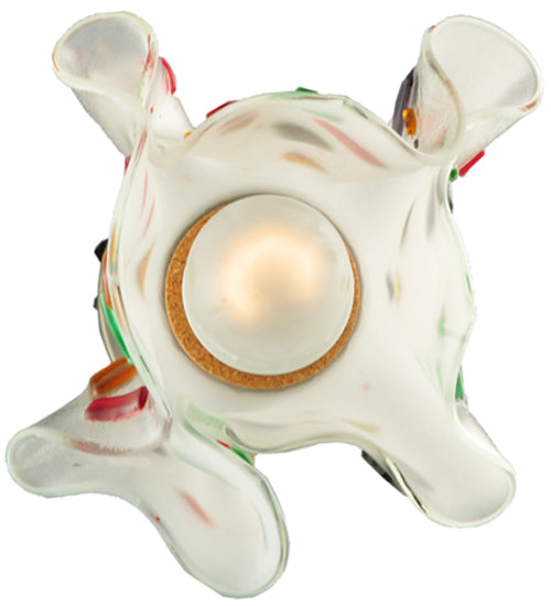 Meyda Lighting Metro Fusion 10" Silver Handkerchief Bam Bam Mini Pendant Light With Multi-Colored Shade Glass