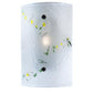 Meyda Lighting Metro Fusion 10" Steel Bel Volo Wall Sconce With White Dragonfly and Green Confetti Shade Glass