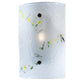 Meyda Lighting Metro Fusion 10" Steel Bel Volo Wall Sconce With White Dragonfly and Green Confetti Shade Glass