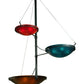 Meyda Lighting Metro Fusion 103" 12-Light 3-Arm Textured Black The Third Dimension Chandelier With Multi-Colored Fused Shade Glass